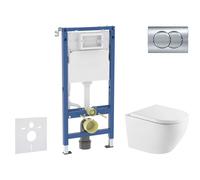 Geberit Duofix - Set de bâti-support, cuvette Oudee et abattant softclose, plaque de déclenchement Delta01, chrome brillant SANI11CA1169