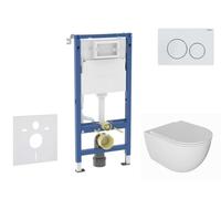 Geberit Duofix - Set de bâti-support, cuvette Oudee et abattant softclose, plaque de déclenchement Delta20, blanc alpin SANI11CA3138B