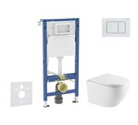 Geberit Duofix - Set de bâti-support, cuvette Oudee et abattant softclose, plaque de déclenchement Delta30, blanc alpin SANI11CA31127