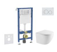 Geberit Duofix - Set de bâti-support, cuvette Oudee et abattant softclose, plaque de déclenchement Delta20, blanc alpin SANI11CA31104