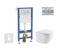 Geberit Duofix - Set de bâti-support, cuvette Oudee et abattant softclose, plaque de déclenchement Delta01, chrome brillant SANI11CA1160