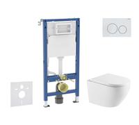 Geberit Duofix - Set de bâti-support, cuvette Oudee et abattant softclose, plaque de déclenchement Delta20, blanc alpin SANI11CA31126
