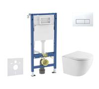 Geberit Duofix - Set de bâti-support, cuvette Oudee et abattant softclose, plaque de déclenchement Delta50, blanc alpin SANI11CA31103