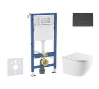 Geberit Duofix - Set de bâti-support, cuvette Oudee et abattant softclose, plaque de déclenchement Delta50, noir mat SANI11CA5172