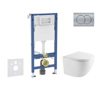 Geberit Duofix - Set de bâti-support, cuvette Oudee et abattant softclose, plaque de déclenchement Delta01, chrome mat SANI11CA2105