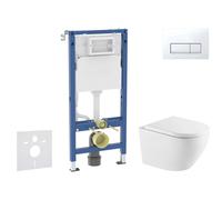 Geberit Duofix - Set de bâti-support, cuvette Oudee et abattant softclose, plaque de déclenchement Delta50, blanc alpin SANI11CA31136
