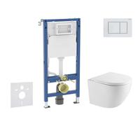 Geberit Duofix - Set de bâti-support, cuvette Oudee et abattant softclose, plaque de déclenchement Delta30, blanc alpin SANI11CA31105