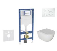 Geberit Duofix - Set de bâti-support, cuvette Oudee et abattant softclose, plaque de déclenchement Sigma01, blanc alpin SANI11CA3113B