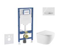 Geberit Duofix - Set de bâti-support, cuvette Oudee et abattant softclose, plaque de déclenchement Sigma50, chrome/blanc alpin SANI11CA31133