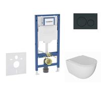 Geberit Duofix - Set de bâti-support, cuvette Oudee et abattant softclose, plaque de déclenchement Sigma20, noir brillant/noir mat SANI11CA5131B