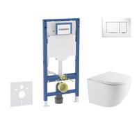 Geberit Duofix - Set de bâti-support, cuvette Oudee et abattant softclose, plaque de déclenchement Sigma20, blanc/chrome SANI11CA3197