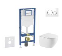 Geberit Duofix - Set de bâti-support, cuvette Oudee et abattant softclose, plaque de déclenchement Sigma20, blanc/chrome SANI11CA31118