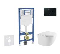 Geberit Duofix - Set de bâti-support, cuvette Oudee et abattant softclose, plaque de déclenchement Sigma01, noir SANI11CA5161