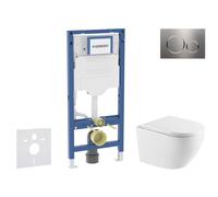 Geberit Duofix - Set de bâti-support, cuvette Oudee et abattant softclose, plaque de déclenchement Sigma20, inox SANI11CA6172