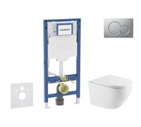 Geberit Duofix - Set de bâti-support, cuvette Oudee et abattant softclose, plaque de déclenchement Sigma01, chrome mat laqué SANI11CA2110