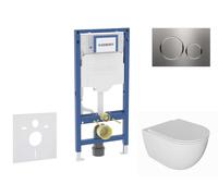 Geberit Duofix - Set de bâti-support, cuvette Oudee et abattant softclose, plaque de déclenchement Sigma20, inox SANI11CA6101B