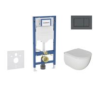 Geberit Duofix - Set de bâti-support, cuvette Oudee et abattant softclose, plaque de déclenchement Sigma20, noir mat/noir SANI11CA5104B