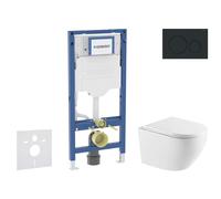Geberit Duofix - Set de bâti-support, cuvette Oudee et abattant softclose, plaque de déclenchement Sigma20, noir mat/noir SANI11CA5169