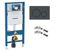 Geberit Duofix Sigma bâti-support 112 cm avec plaque de déclenchement Sigma 20, , noir/noir mat, kit de montage