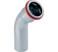 Geberit GE Mapress, acier au carbone, coude, 45°, d88,9 mm, galvanisé, extrémité enfichable, 1 pièce.