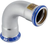 Geberit GE Mapress, acier inoxydable, gaz, coude 90°, d 54 mm, 1 pièce.
