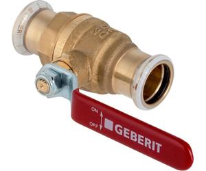 Geberit GE Mapress, robinet à boisseau sphérique apparent, levier, d54 mm, laiton, NPW, 1 pièce.