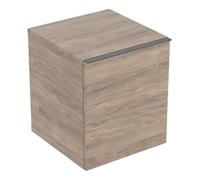 Geberit Acanto armoire latérale, 1 tiroir et 1 tiroir intérieur, 452x520x475mm, 503010JR1, Couleur: Corps et façade : noyer hickory / mélamine structure bois, poignée : lava / mat - CM