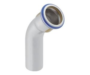 Geberit Geberit Coude à gaz Mapress 45° avec embout insérable, acier inox, d= 42 mm Quantité:1