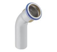 Geberit Geberit Coude gaz Mapress 45°, avec embout, acier inox, d=18 mm Quantité:1