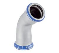Geberit Geberit Coude Mapress d= 28mm, sans LABS, 45 degrés, acier inoxydable Quantité:1