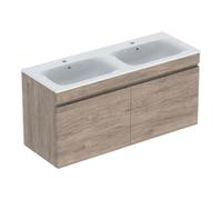 Geberit Geberit Ensemble double vasque Renova Plan 130x62,2x48 cm, KP N rev., WT blanc/KeraTe Quantité:1