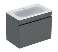 Pack lavabo slim 80 cm avc meuble Geberit Renova Plan 1T 1T à l'angl. Gris vel. - GEBERIT 501.916.JK.1
