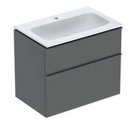 Geberit Geberit Ensemble meuble-lavabo iCon 75x63x48 cm, blanc, robinetterie/vidage/grille lava mat Quantité:1