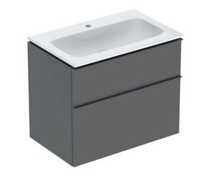 Geberit Geberit Ensemble meuble-lavabo iCon 75x63x48 cm, blanc, robinetterie/vidage/grille lava mat Quantité:1
