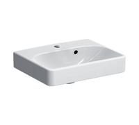 Geberit Geberit Lavabo mural Smyle Square blanc, 45x36 cm, avec robinet, trop-plein asymétrique Quantité:1