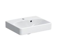 Geberit Geberit Lavabo mural Smyle Square KeraT./blanc, 45x36cm, avec robinet, avec trop-plein asym. Quantité:1