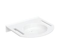 Geberit Publica - Lavabo adapté aux PMR, 60x55x12 cm, sans trop-plein, sans trou pour le robinet, blanc alpin 501.041.00.1