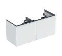 Geberit Geberit Meuble sous lavabo double Acanto 1 tiroir latéral, 1 tiroir en I, L 119 cm, blanc mat / blanc brillant Quantité:1