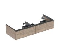 Geberit iCon meuble sous-vasque double 502314JR1 118,4x24,7x47,6cm, 2 tiroirs, poignée noyer/lave mat