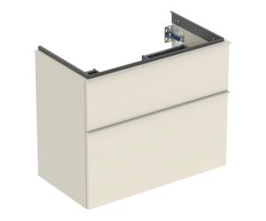 Geberit Geberit Meuble sous-lavabo iCon 74x61,5x41,6 cm, 2 tiroirs, blanc haut brillant/gris moyen satiné Quantité:1