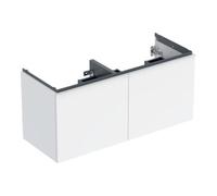 Geberit Geberit Meuble sous vasque double Acanto 1 porte, 1 tiroir en I, L 119 cm, blanc brillant / blanc mat Quantité:1