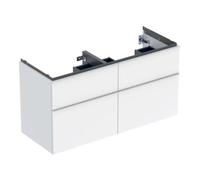 Geberit Geberit Meuble sous vasque double iCon 118,4x61,5x47,6 cm, 4 tiroirs, blanc laqué brillant Quantité:1