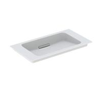 Geberit Geberit Meuble vasque One 75x40cm, sans trop-plein, avec vidage, blanc K-Tec/Chrome brillant Quantité:1