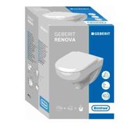 Geberit Geberit WC suspendu, chasse profonde Renova 6 l, sans bride, avec abattant, blanc Quantité:1