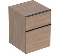 Geberit iCon armoire latérale 502315JH1 45x60x47,6cm, 2 tiroirs, poignée chêne/lave mat