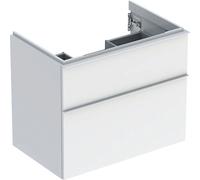 Geberit iCon armoire basse pour lavabo, 2 tiroirs, 74x61,5x47,6 cm, 502304, 502.304.01.1, Couleur: Façade/carcasse : blanc/laqué brillant, poignée : blanc/poudré mat