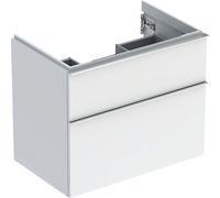 Geberit iCon meuble sous-vasque 502304012 74x61,5x47,6cm, 2 tiroirs, blanc /laqué brillant/poignée chromée brillante