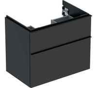 Geberit iCon armoire basse pour lavabo, 2 tiroirs, 74x61,5x47,6 cm, 502304, 502304JK1, Couleur: Façade/carcasse : lava/lacqué mat, poignée : lava/poudré mat - CM