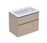 Geberit iCon lavabo avec meuble bas 75 cm 502336JH1 ensemble lavabo 75x63x48cm, blanc , corps chêne, poignée lave mat