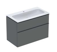 Geberit iCon lavabo avec meuble bas 90 cm 502333JK1 Ensemble lavabo 90x63x48cm, blanc /KeraTect, corps/poignée lave mat